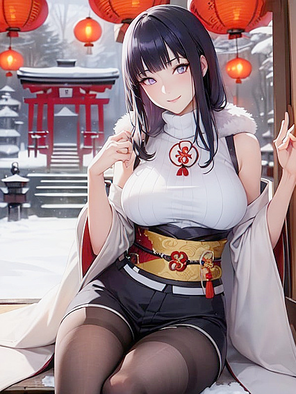 Snowy Japanese Forest Shrine Sets the Scene for steaming-hot Hentai Action