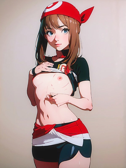 May from Pokémon Lifts Her Shirt for Intense Hentai Pleasure