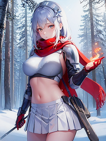 Aiz Wallenstein Tempts Fate in a Glowing Forest with Her White Pleated Skirt