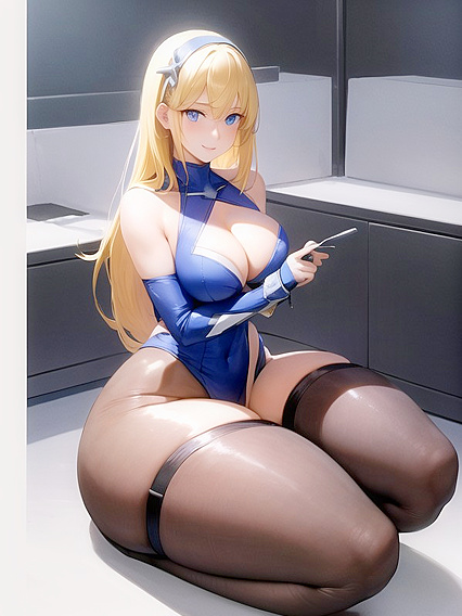 Blonde With Massive Cleavage Seduces in Steamy Hentai Action