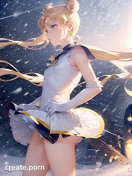 Sailor Moon Strikes a Pose in Seductive Standing Side View Hentai Scene