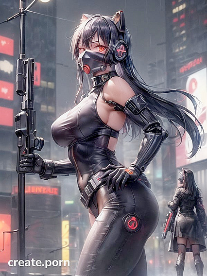 Cyberpunk Robot Girl 18+s in Shiny Boots Seduce the Night with Hentai Passion