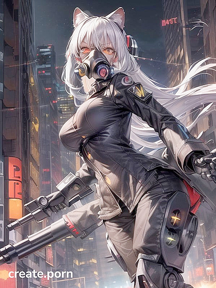 Cyberpunk Robot Girl 18+ Gets Ravaged by the Black Big Bad Wolf in Night City