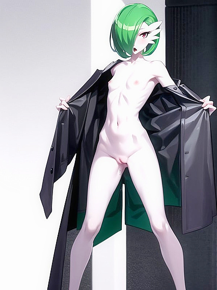 Gardevoir Shows Off in Her White Jacket for Exciting Exhibitionist Hentai Fun