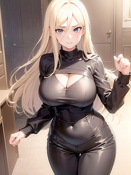 Blonde Beauty Stares at Camera for Ecstatic Hentai Pleasure