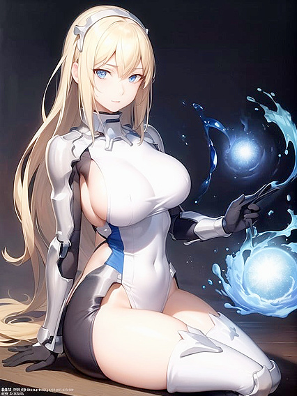 Blue-Eyed Beauty in/Form-Fitting Outfit Teases You in hentai AIPorn