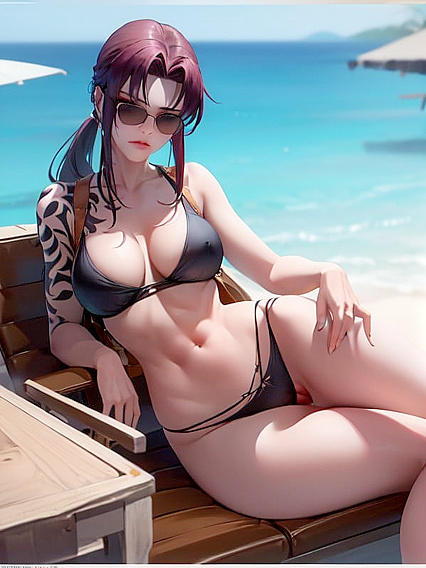 Waist-Level Front View of Seductive Hentai Beauty