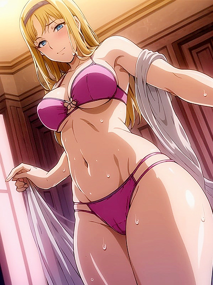 Hot 18+ Hentai Scene: Hands on Hips, Teasing Underboob Seduction