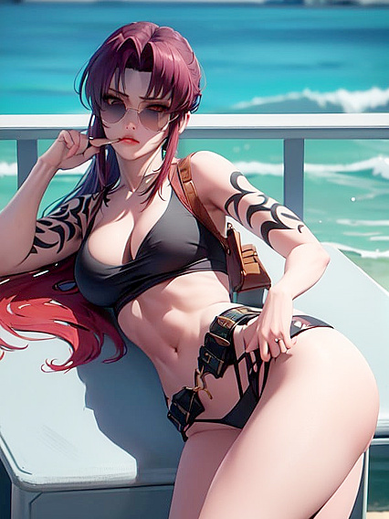 Sizzling Bikini Waists Shots in Erotic Hentai Action