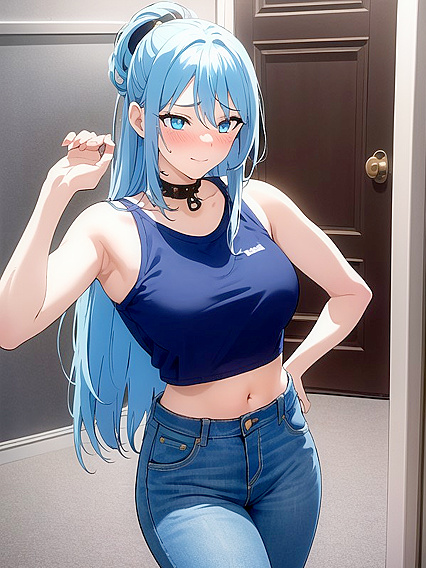 Aqua from Konosuba Seduces in a Crop Top for Intense Hentai Pleasure