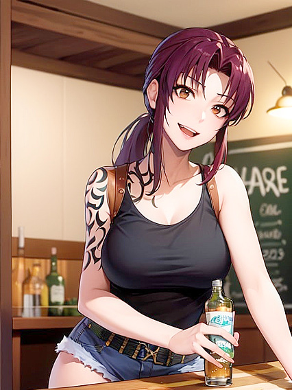Revy from Black Lagon Takes Control in Intense Bar hentai Action