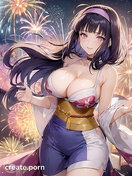 New Year's Eve Fireworks Light up Happy Faces in Steamy Hentai Action