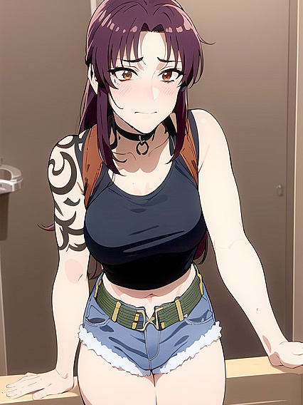 Revy from Black Lagoon Choked and Bound in Intense 18+ Hentai Action