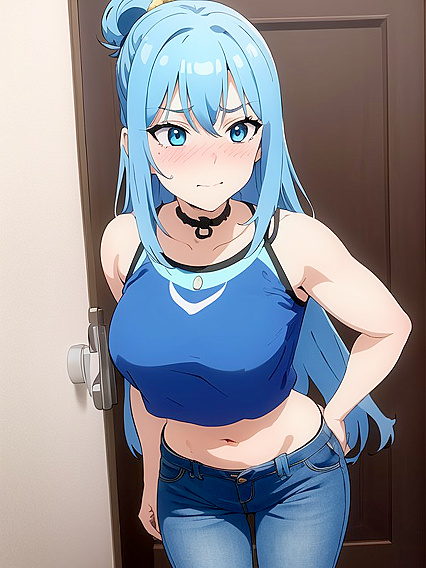 Aqua from Konosuba Seduces in the Bathroom for Steamy Hentai Fun
