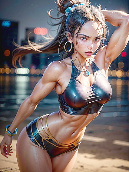 Nessa Rurina from Pokémon Reveals Her Busty Charm Under the Moonlight