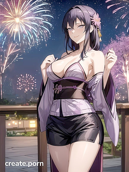 Model’s Curvy Back Faced to Camera in Seductive Hentai Pose