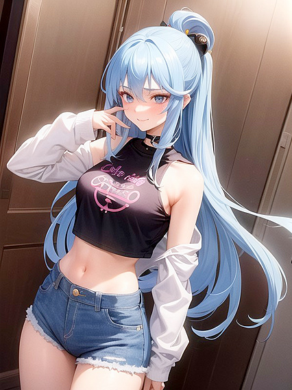 Bathroom Bliss: Busty Babe in Crop Top Enjoys Steamy Hentai Pleasure