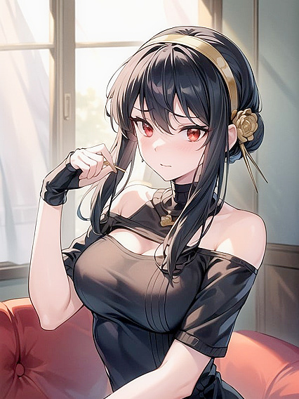 Bust Shot of Arms Together Girl 18+ Staring Intensely at You in Hentai AI Porn