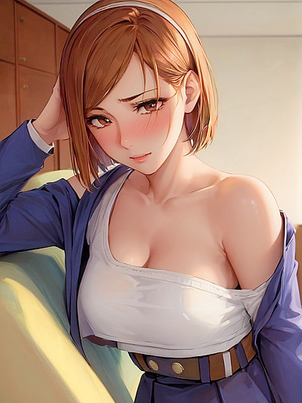 Sweater Clad Babe Shows Off Juicy Cleavage in Seductive Hentai Scenes