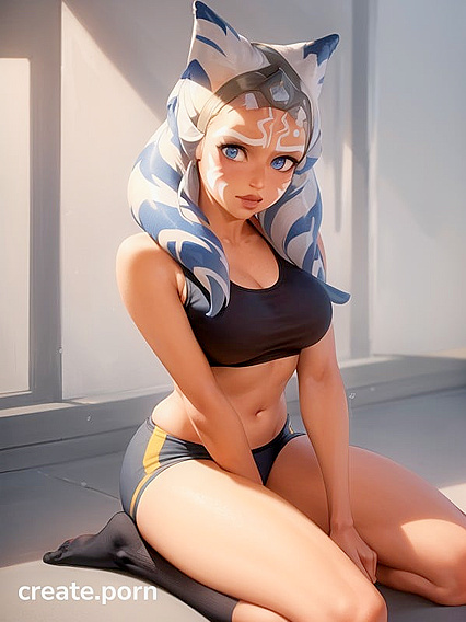Ahsoka Tano Shows Off Perfect Freckles and Long Legs in Sultry Hentai Ahegao Scene