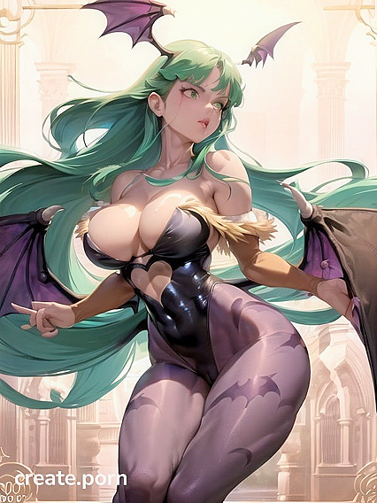 90s Styled hentai With Leaning Forward and Perky Medium Breasts
