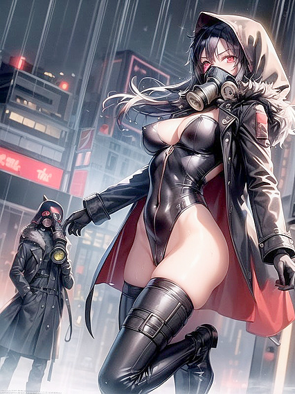 Raining Cyberpunk Lust: Masked Pleasure in the Neon City