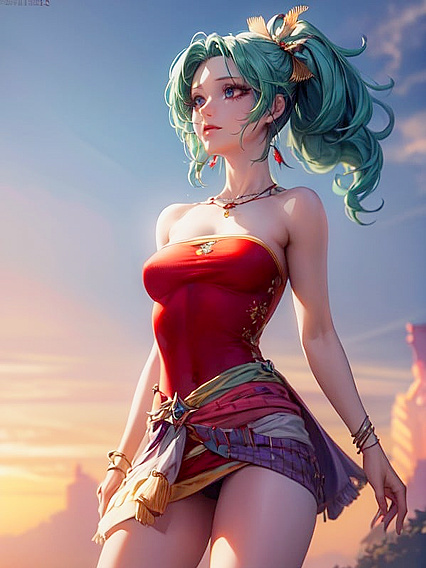 Tina from Final Fantasy in Ultra-Detailed Waist-Shot Hentai Action