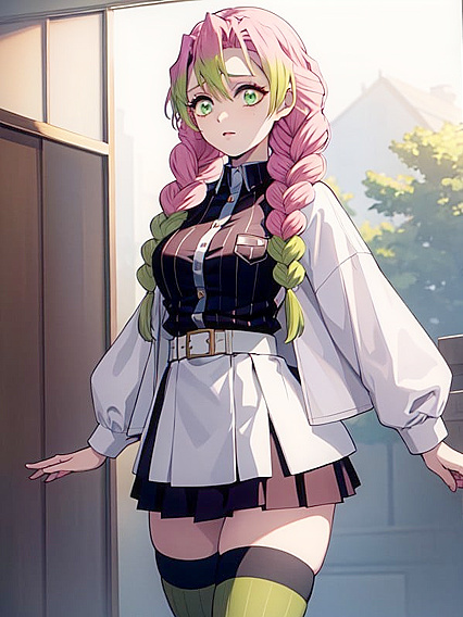 Mitsuri Kanroji from Demon Slayer in Seductive Waist Shots for Hentai Pleasure