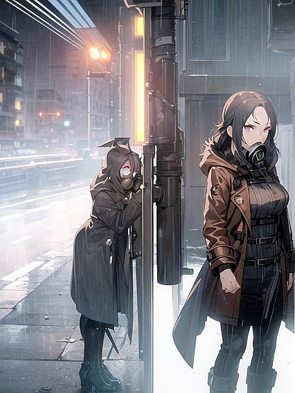 Cyberpunk Night in the City: Full Masked Pleasures with Lush Pubic Hair Hentai