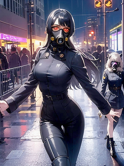 Full-Masked Waif in Sultry Waist-Shot Hentai Action