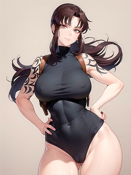 Revy from Black Lagoon Stares Intensely at You in Seductive hentai Action
