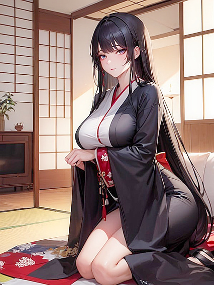 Submissive Black-Haired Beauty Enjoys Long-Length Hentai Pleasure