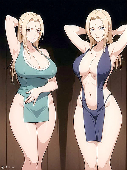 Large Breasts and ThighsExposed Cleavage in Seductive Hentai Action
