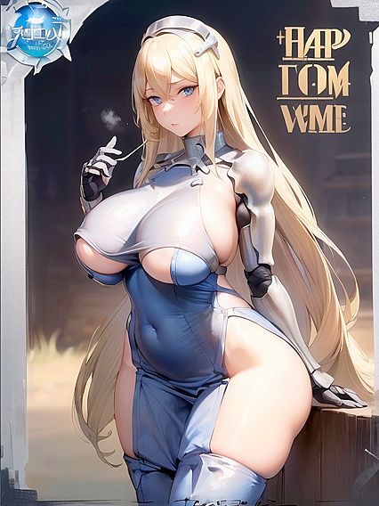 Blue-Eyed Beauty Stares at You While Showing Off Her Long Length in hentai AI Action