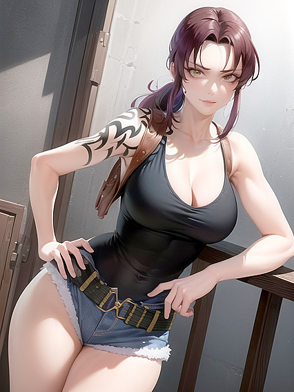 Revy from Black Lagoon Showcases Her Busty Charm in Seductive Hentai Scenes