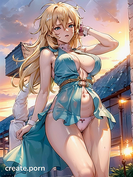 Sunset Silhouettes: Waist-Length Perfection in hentai AIPorn Pleasure