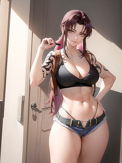 Hot Busty Babe Stares at You While Showing Off Her Massive Ass in Steamy Hentai Action