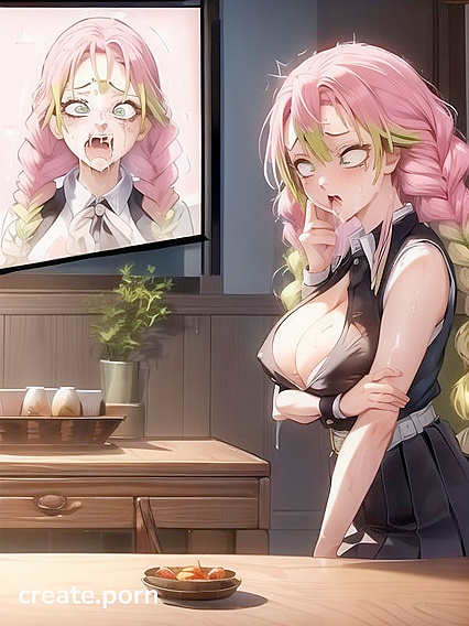 Mitsuri Kanroji from Demon Slayer Enjoying Intense Solo Pleasure in Hentai Masturbation