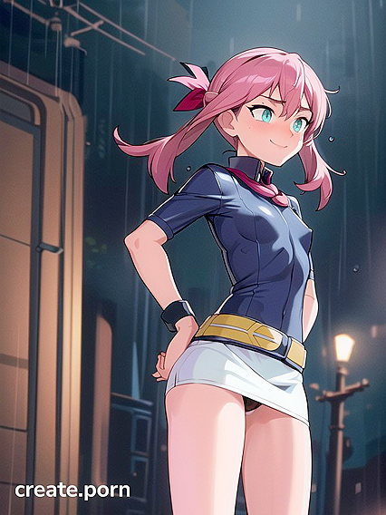 Exploring the Neon Streets: Green-Eyed Beauty with Medium Ass in Cyberpunk City Hentai