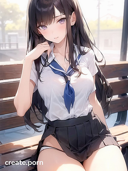 Teen 18+ in Skirt Stands for Naughty hentai Action