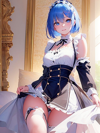 Rem from Re:Zero Stares Intensely at You for Seductive Hentai Pleasure