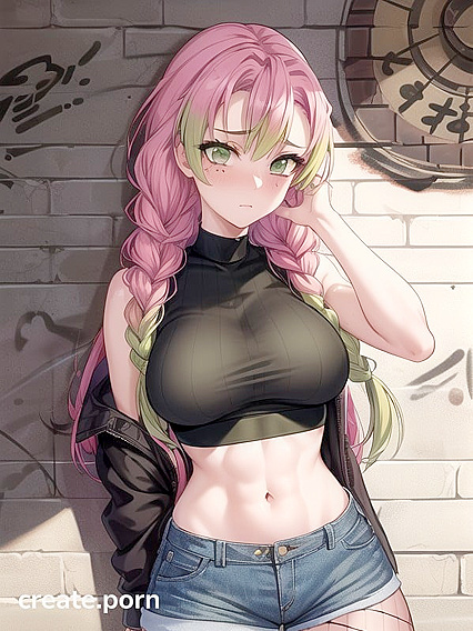Mitsuri Kanroji from Demon Slayer Shows Off Her Curves in hentai Front View Action
