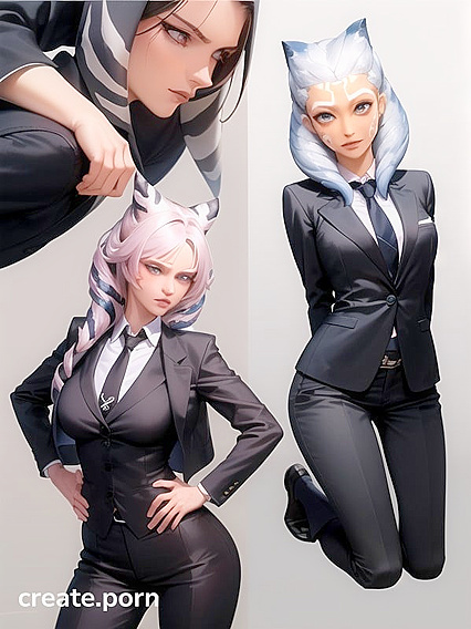 Ahsoka Tano in Business Suit and Office Pants for Steamy Star Wars Hentai Action