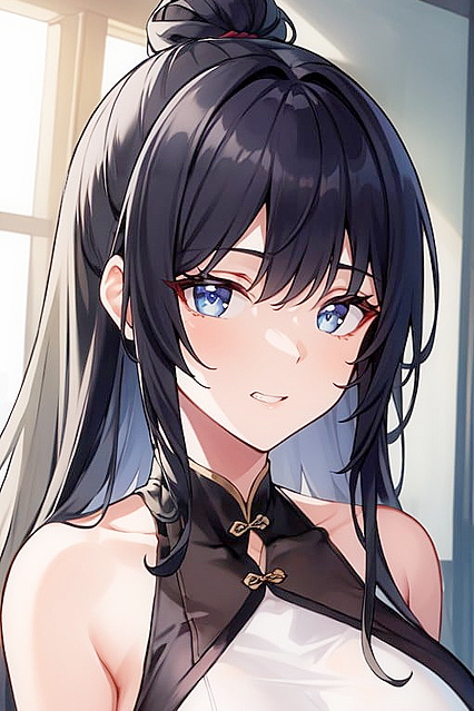 French Maid on All Fours in Sexy Short Bodysuit for Horny Hentai Action