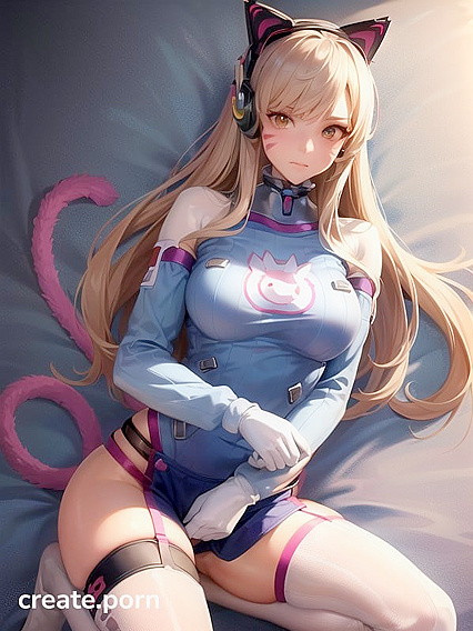 CatGirl 18+ in Oversized T-Shirt and Thigh-High Socks Seduces in hentai Ai Porn