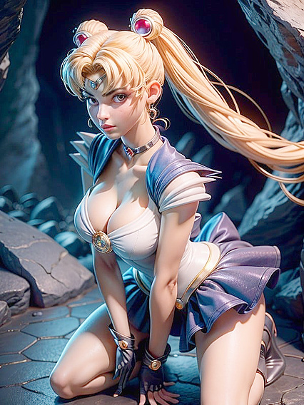 Soft Makeup and Shimmer Highlight Cleavage in Seductive Hentai Scenes