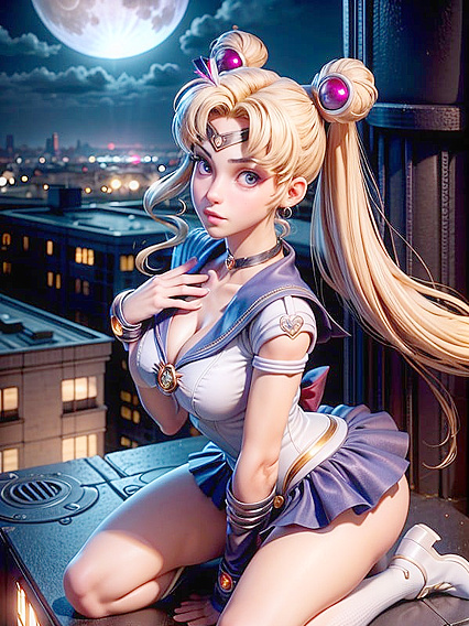 Kneeling With Hands Bound by Magic Cuffs for Intense Hentai Pleasure
