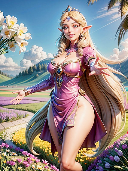 Gentle Breeze Caresses Her Medium Ass and Shimmery Makeup in Seductive Hentai Scenes