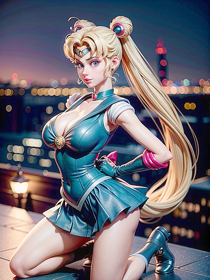 Rooftop Under the Stars: Arms Raised in Passionate CITYscape hentai Pleasure
