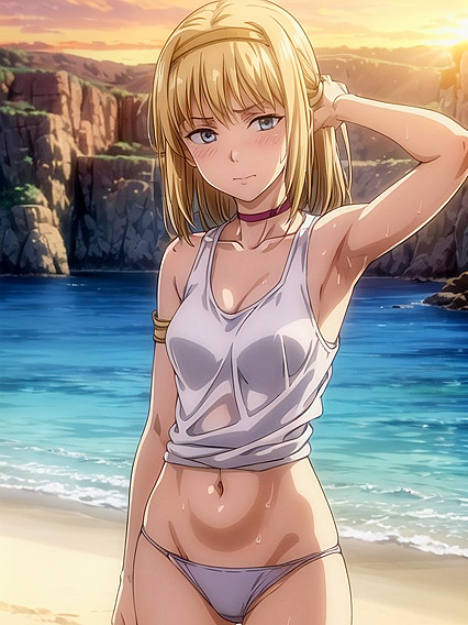 Ymir Fritz from Attack on Titan Soaked in Seductive Wet Bikini Hentai Action